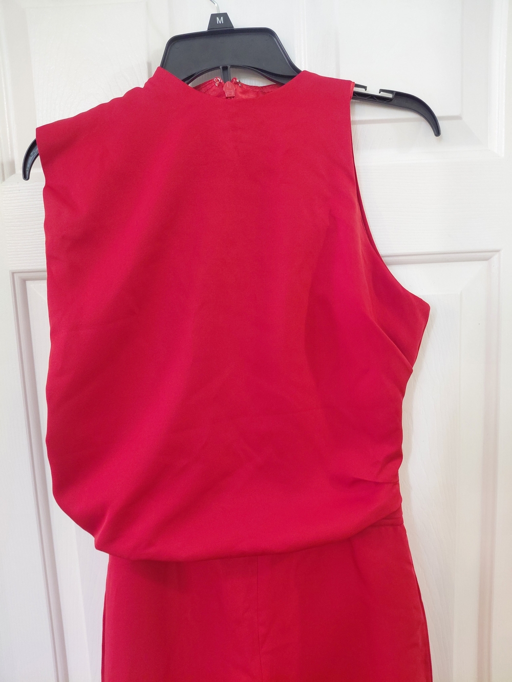 Sleeveless Red Jumpsuit with High Neck - Picture 7 of 8